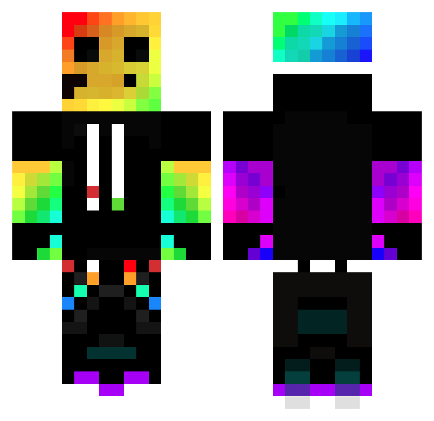 CarvaJT Minecraft skin, front and back view