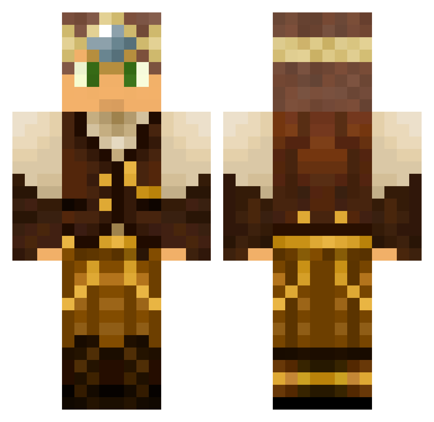 Historial Minecraft skin, front and back view