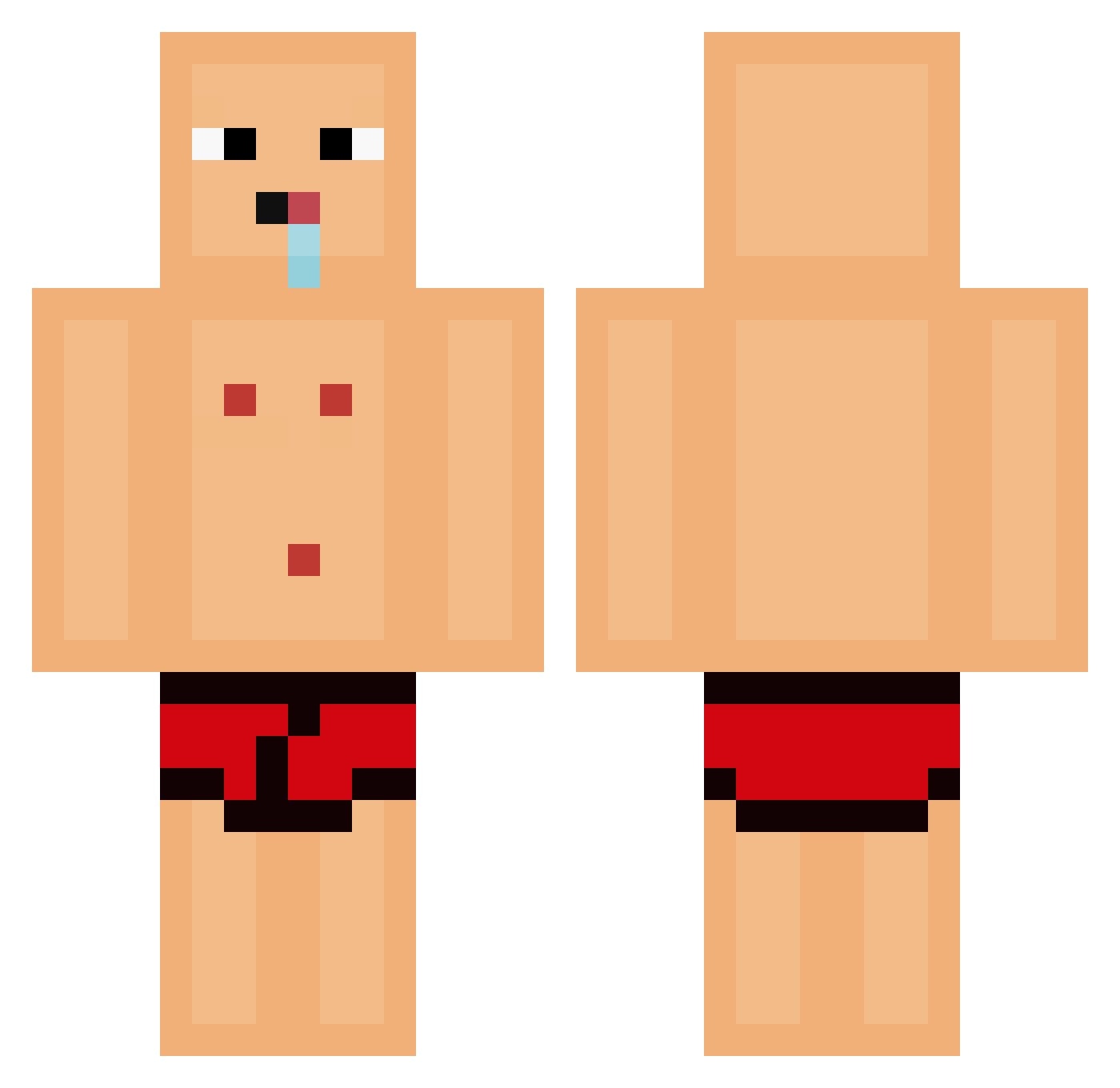 Evannn123 Minecraft skin, front and back view