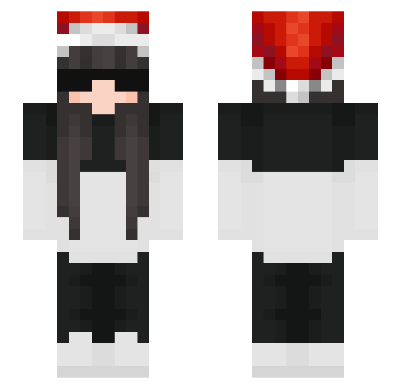 stockroom Minecraft skin, front and back view