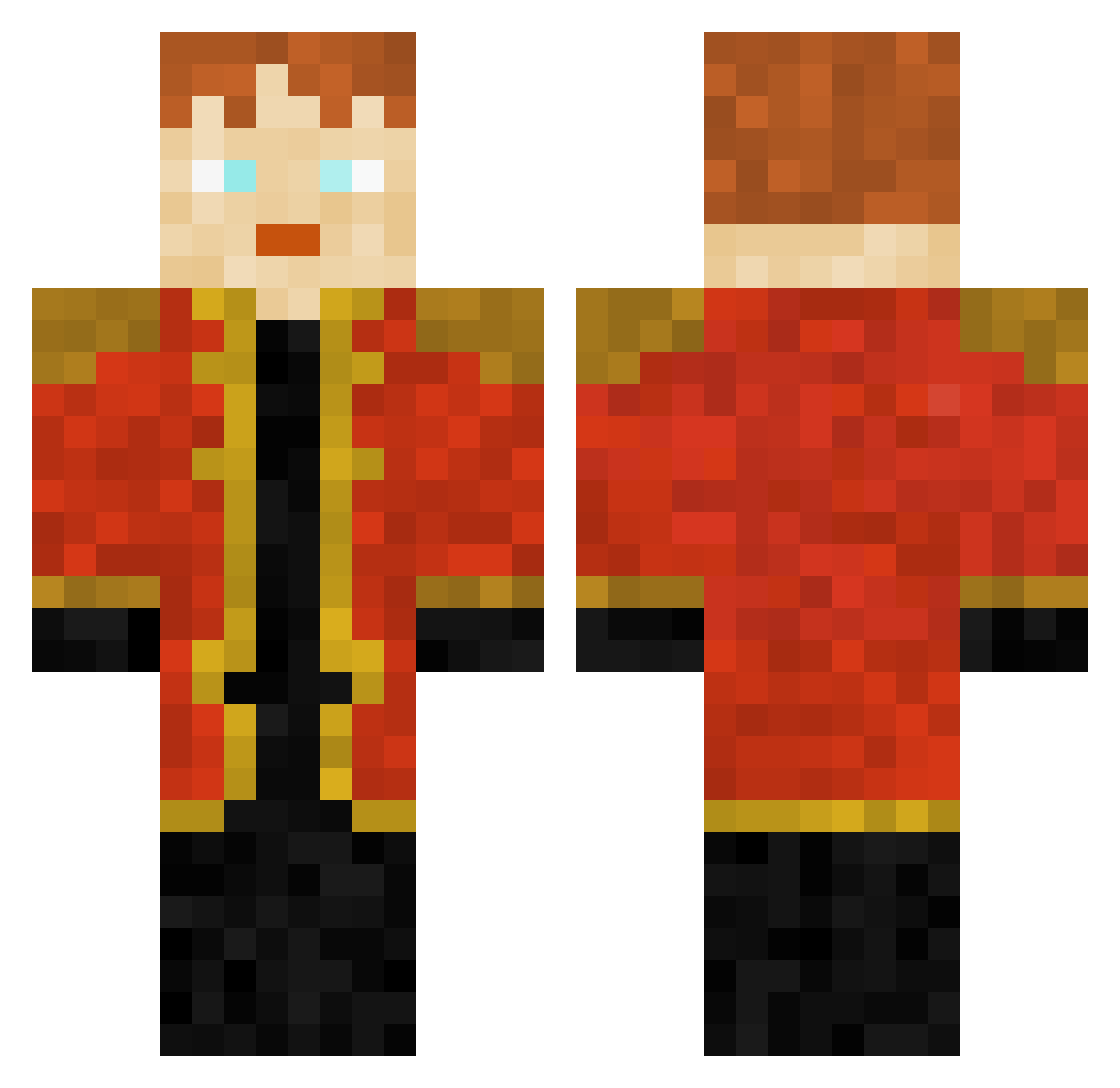 LinusFFM Minecraft skin, front and back view