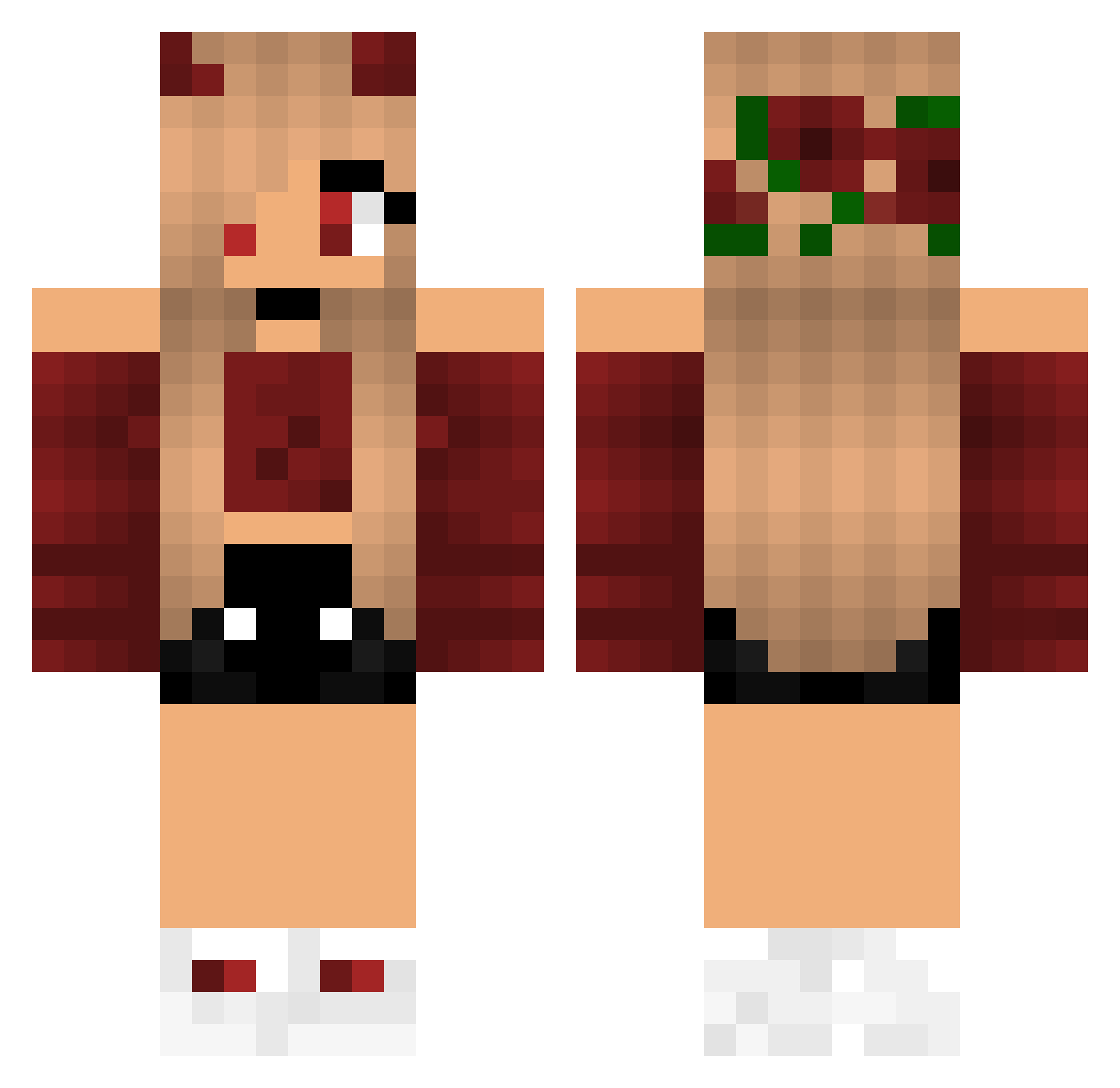ZyNithO Minecraft skin, front and back view