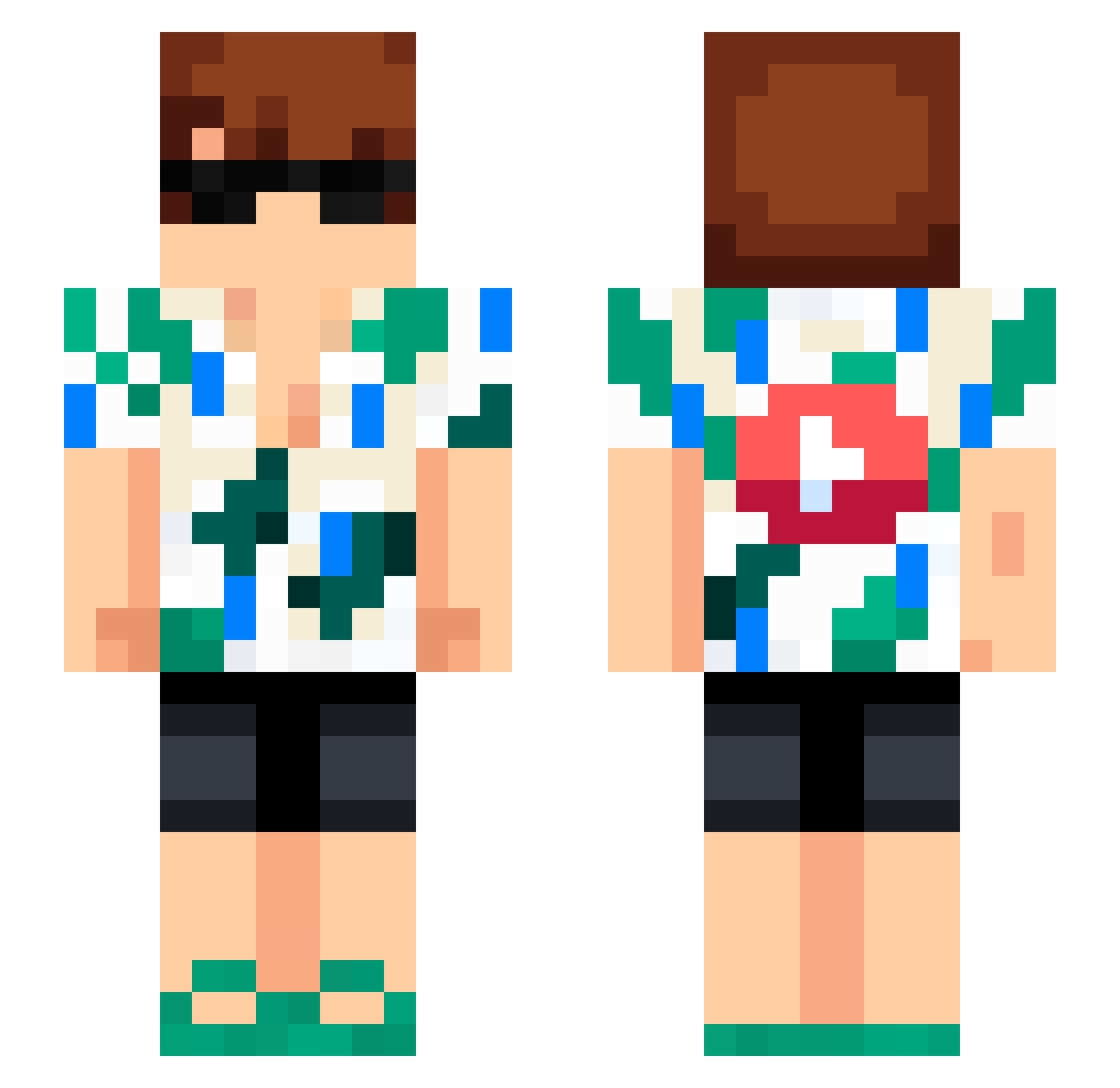 MyPunySoap Minecraft skin, front and back view