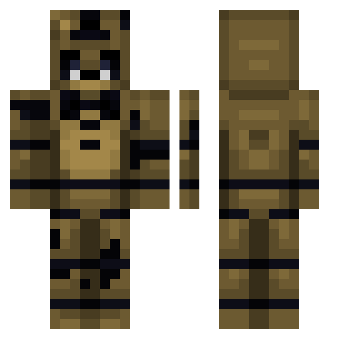 XsmilyX Minecraft skin, front and back view