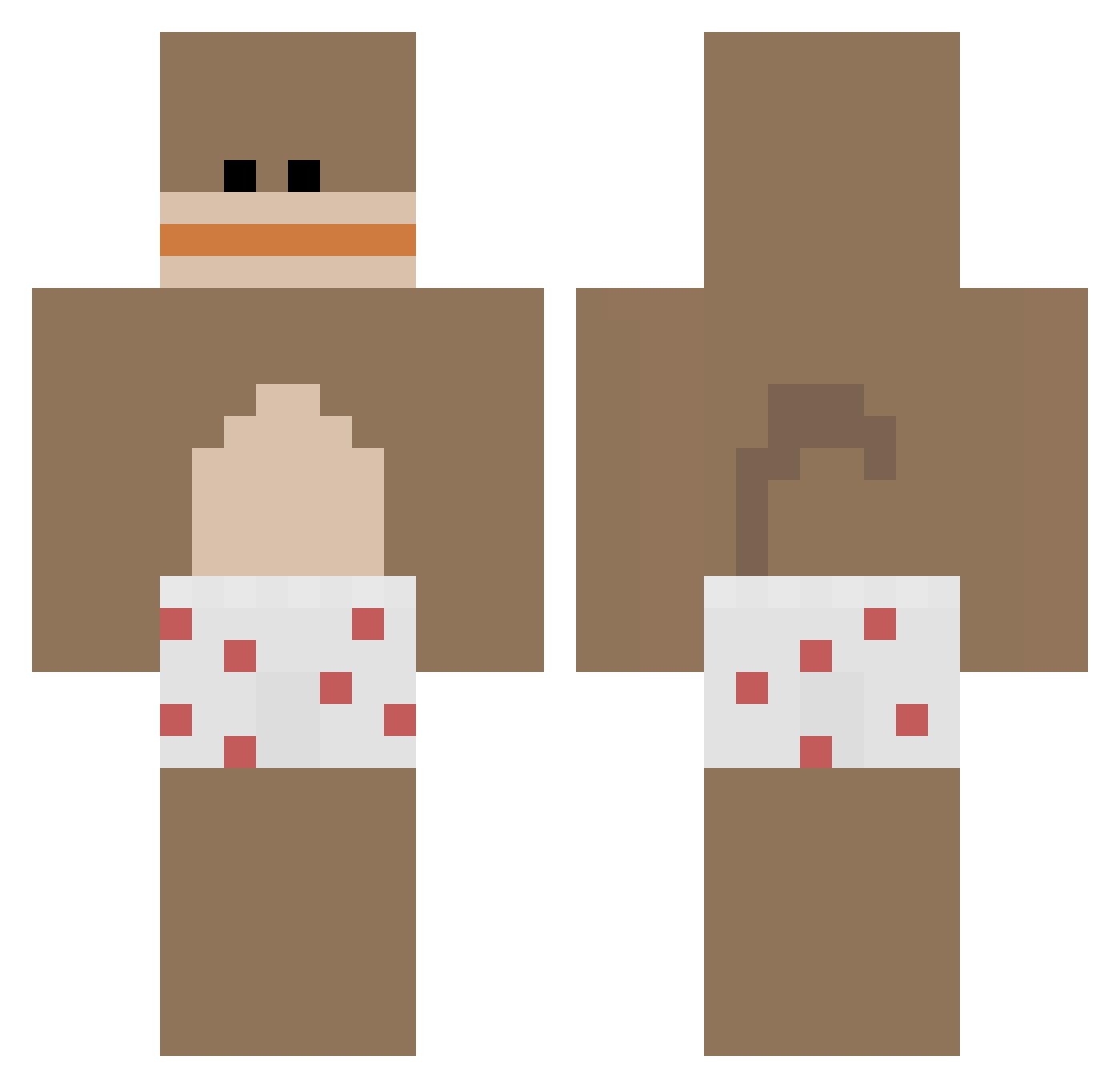 uracrumb Minecraft skin, front and back view