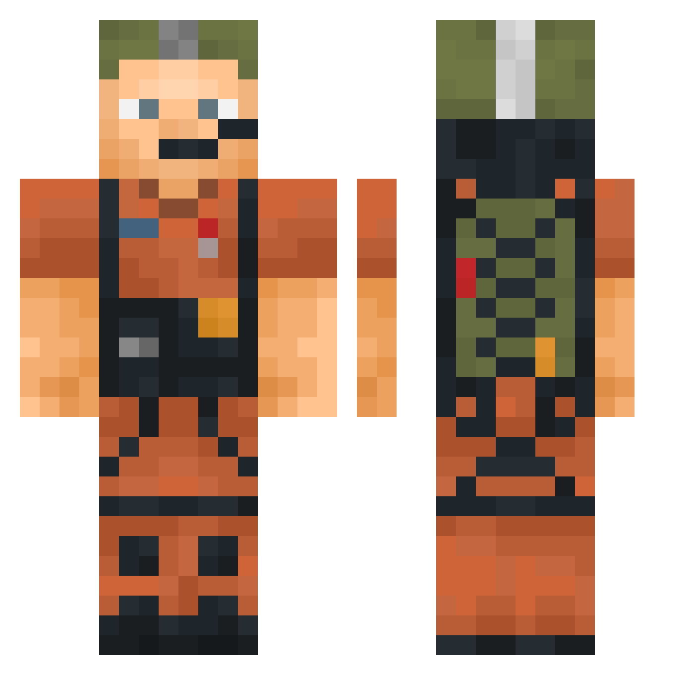 Kincil Minecraft skin, front and back view