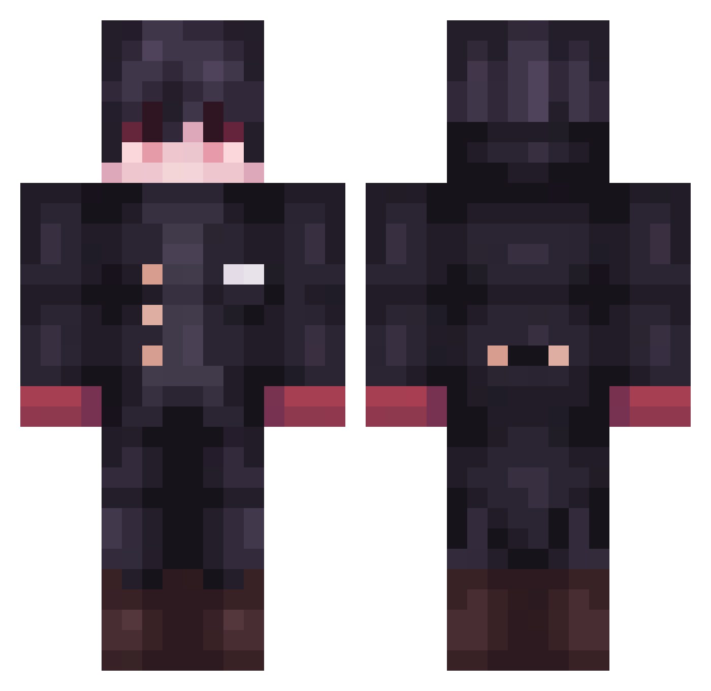 dullanplay Minecraft skin, front and back view