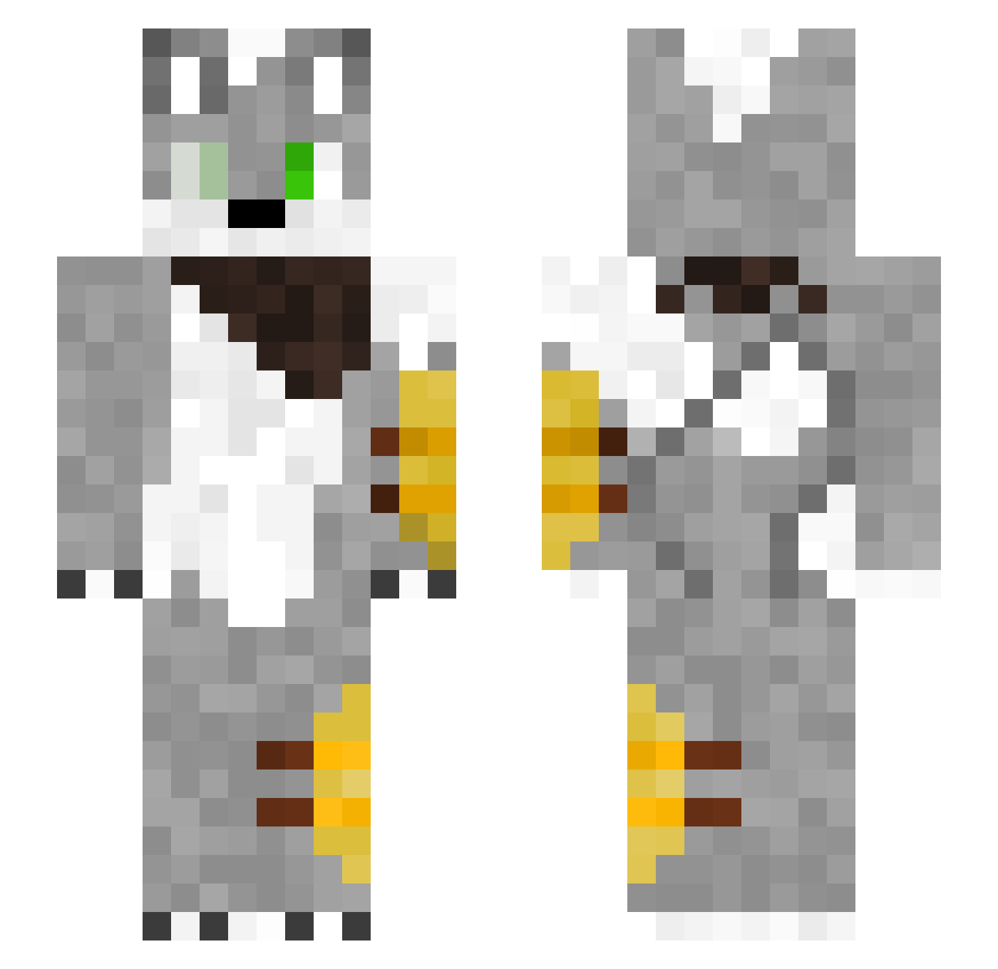 The_Husky_Pup Minecraft skin, front and back view