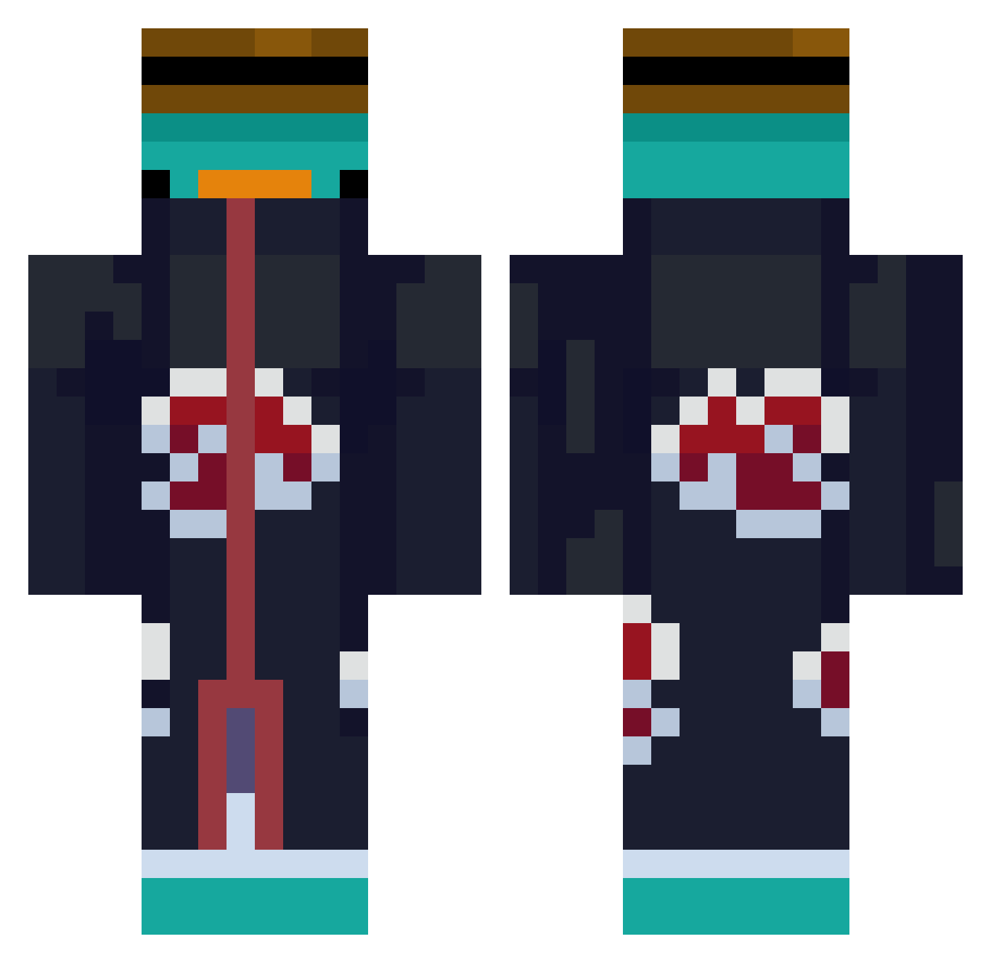 nahpa Minecraft skin, front and back view