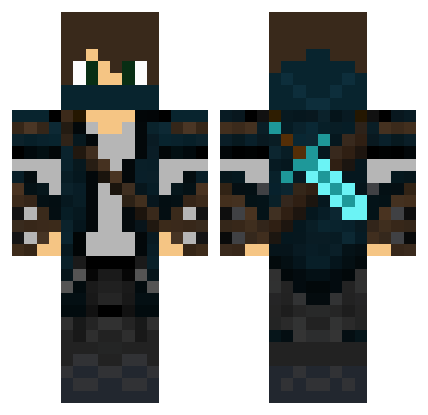 Perfectos Minecraft skin, front and back view