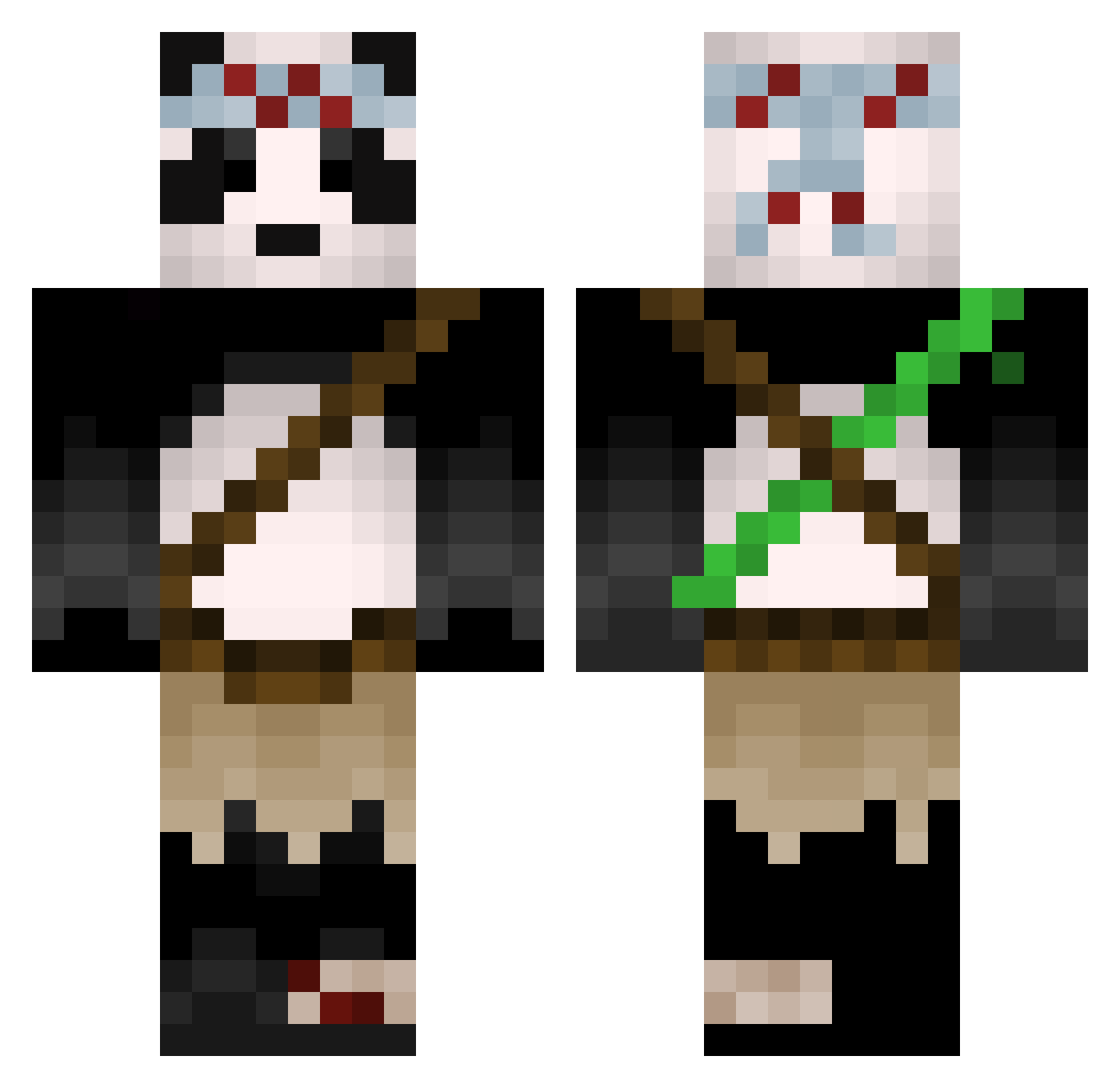 Orion115 Minecraft skin, front and back view