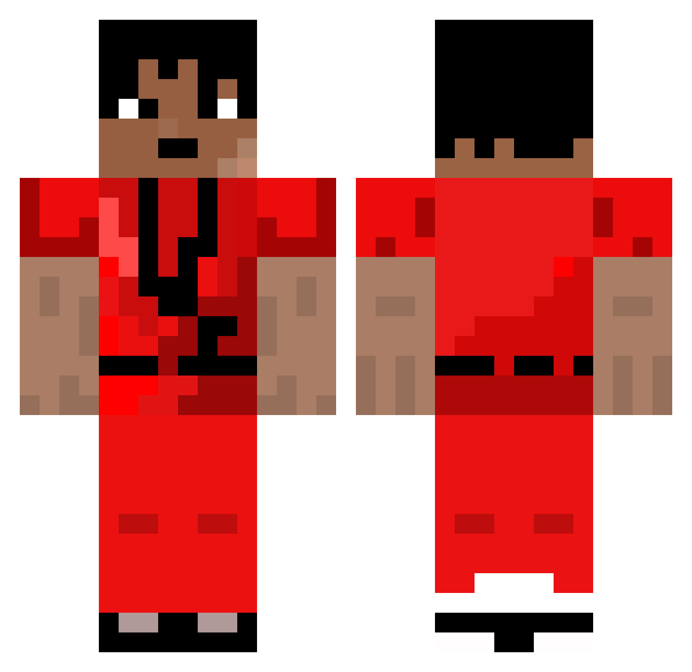 rbyxle Minecraft skin, front and back view