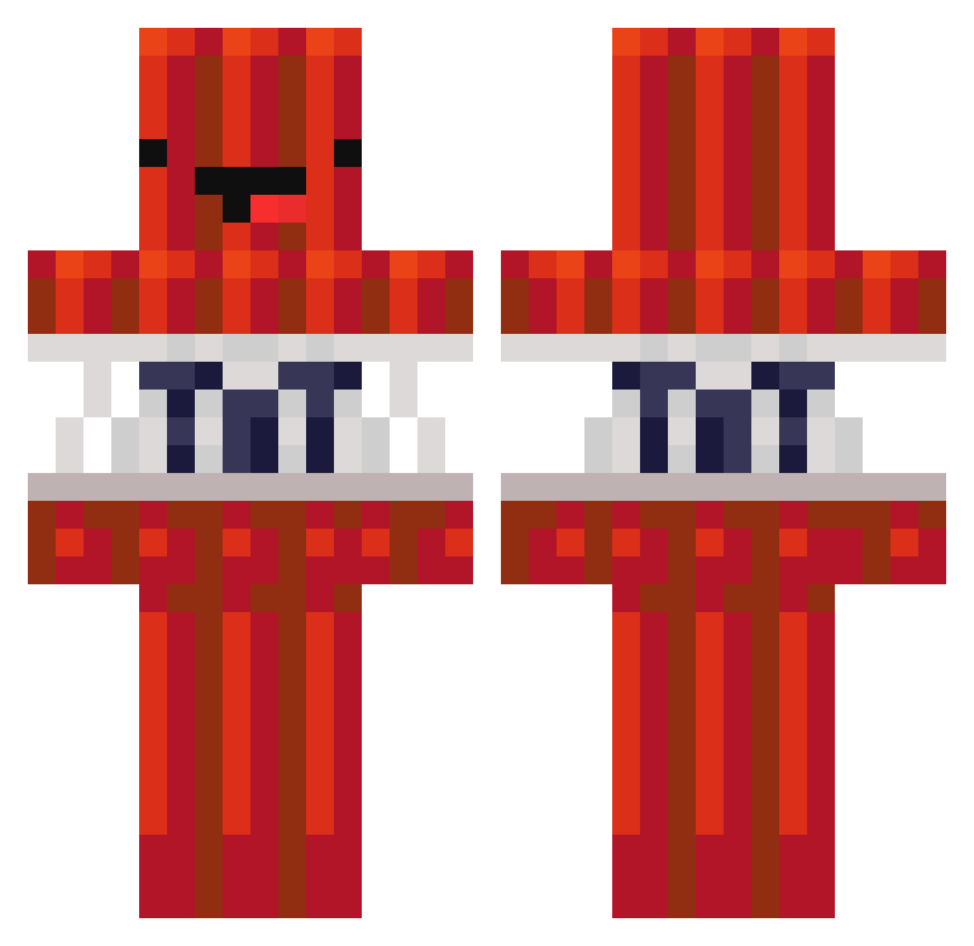 I_love_mutton_TW Minecraft skin, front and back view