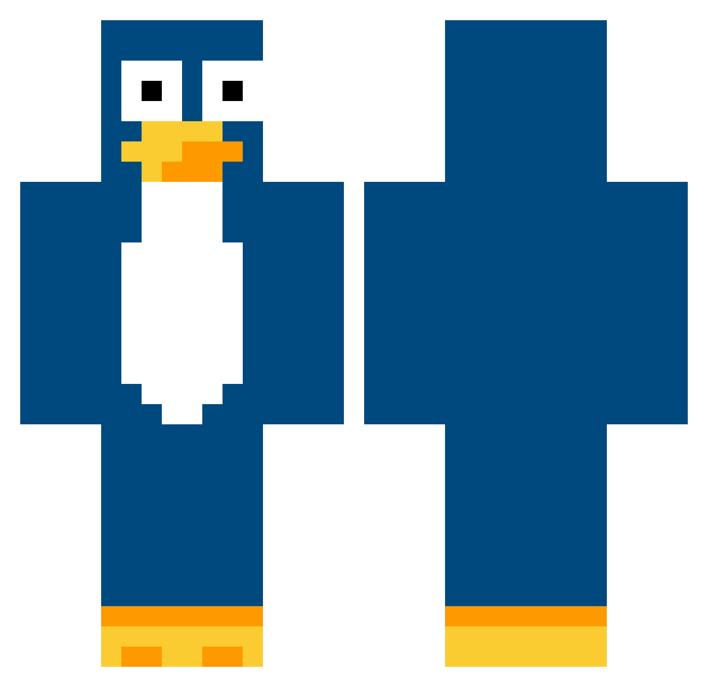 poxa_ Minecraft skin, front and back view