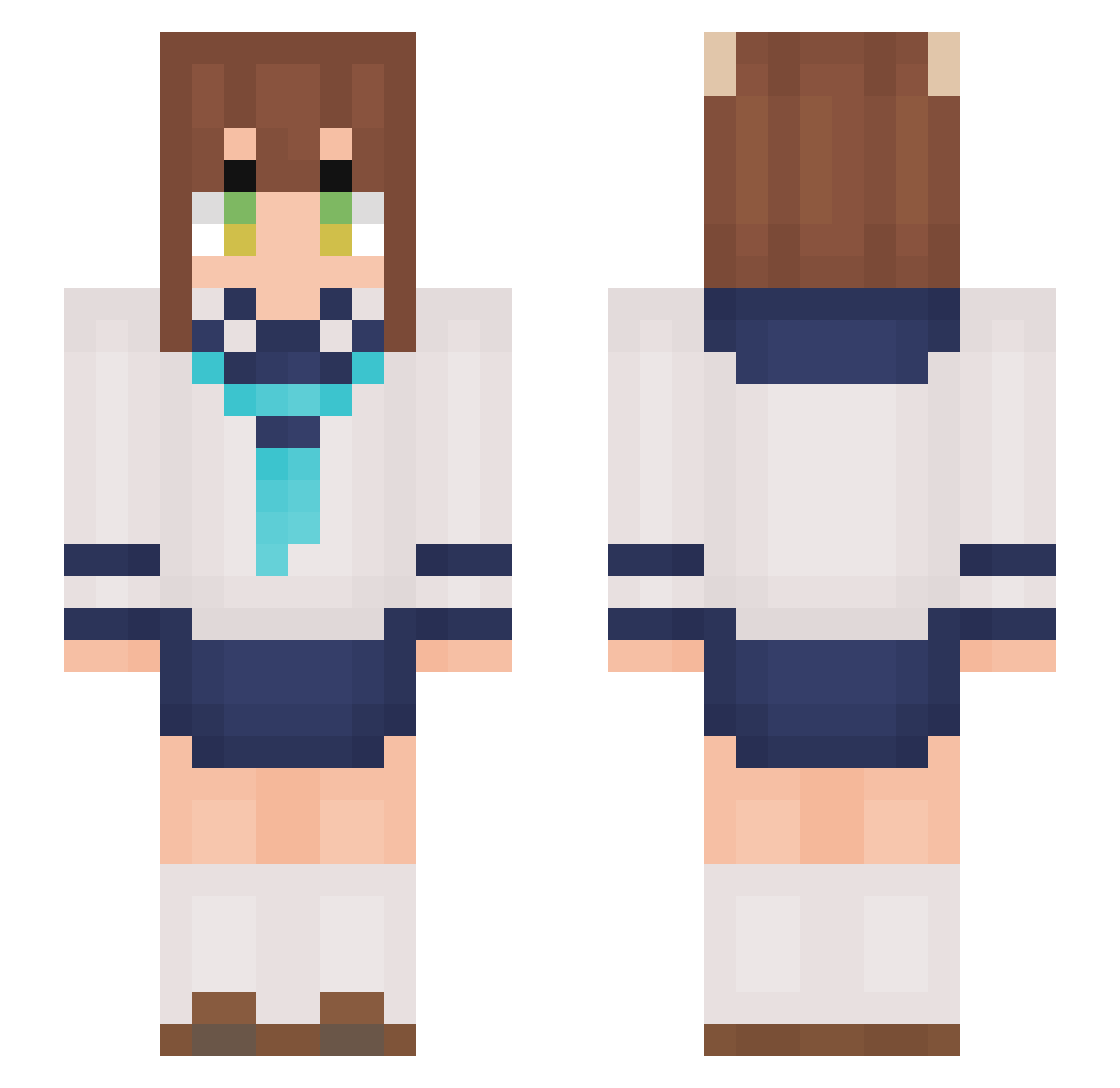 BoSscribe Minecraft skin, front and back view