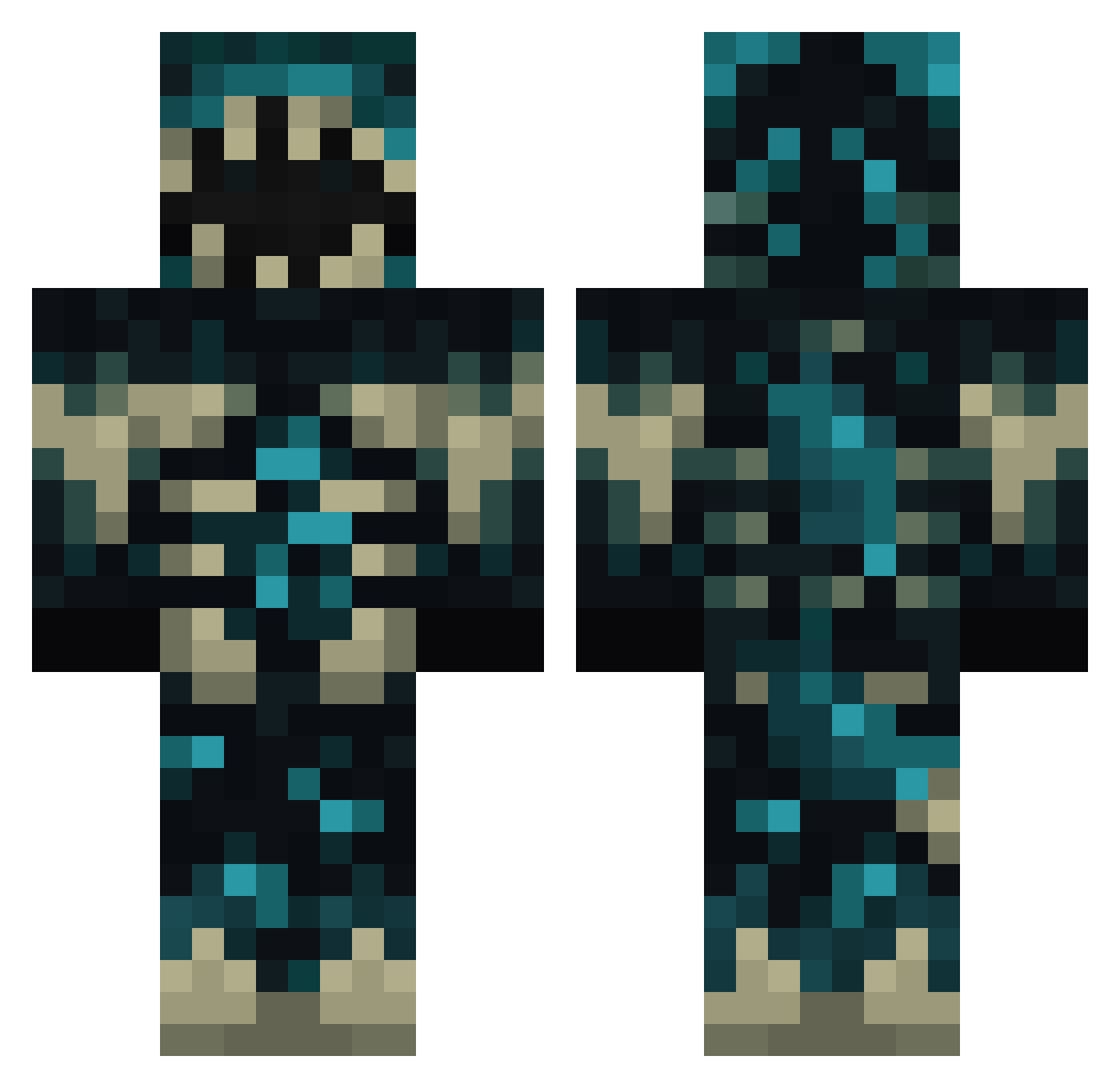 Aetralyn Minecraft skin, front and back view