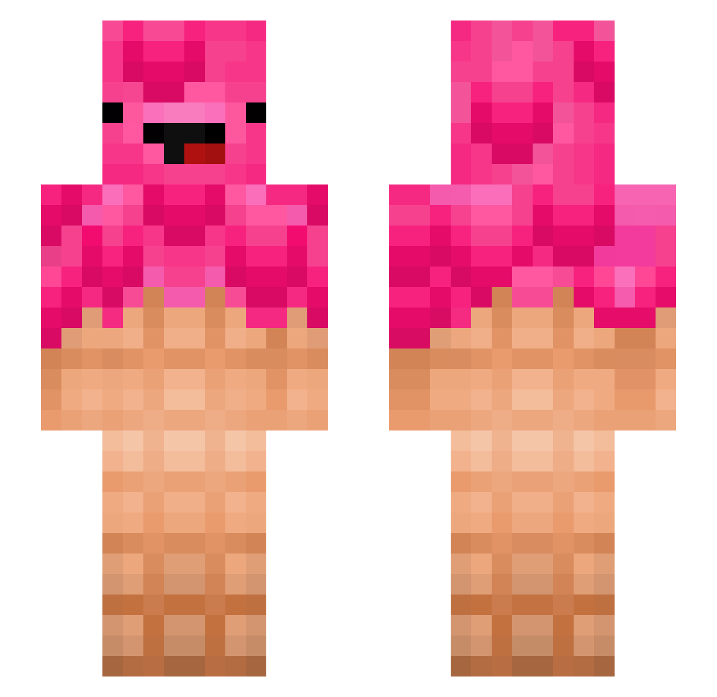 G8list Minecraft skin, front and back view