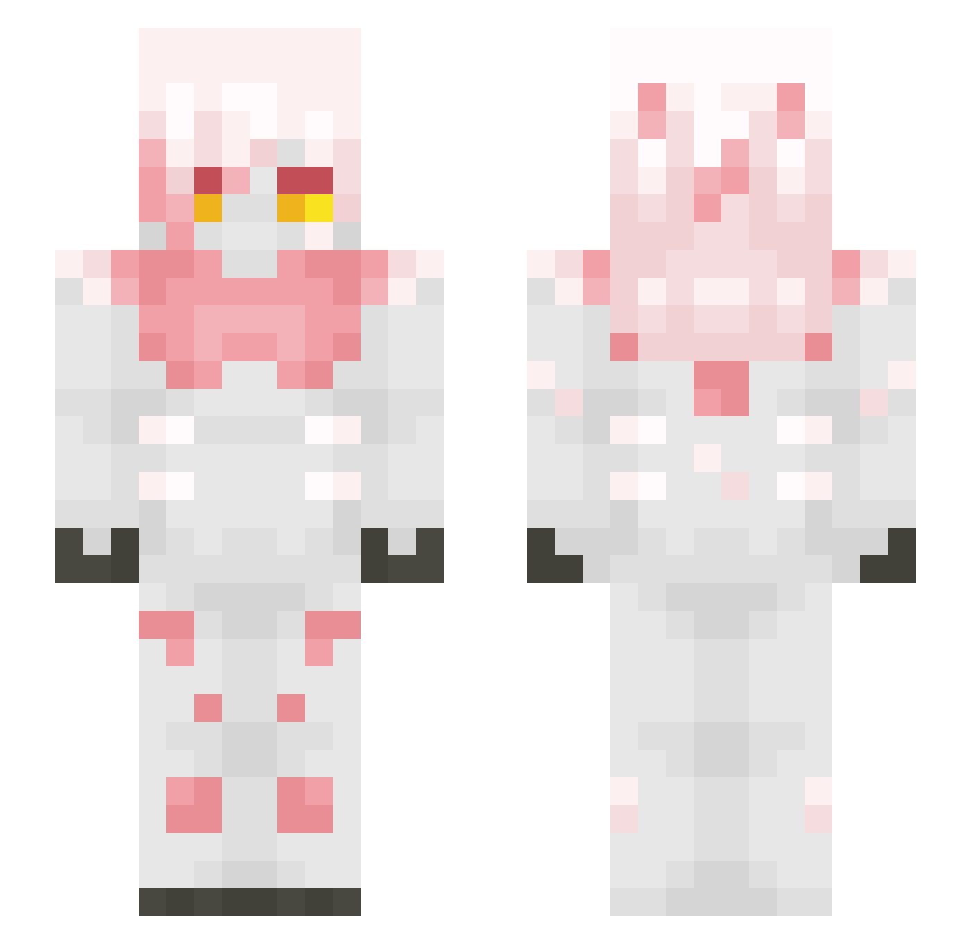 Visibilities Minecraft skin, front and back view