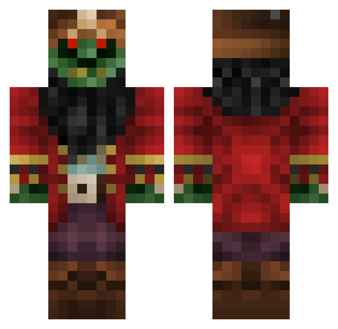 Rockmik Minecraft skin, front and back view