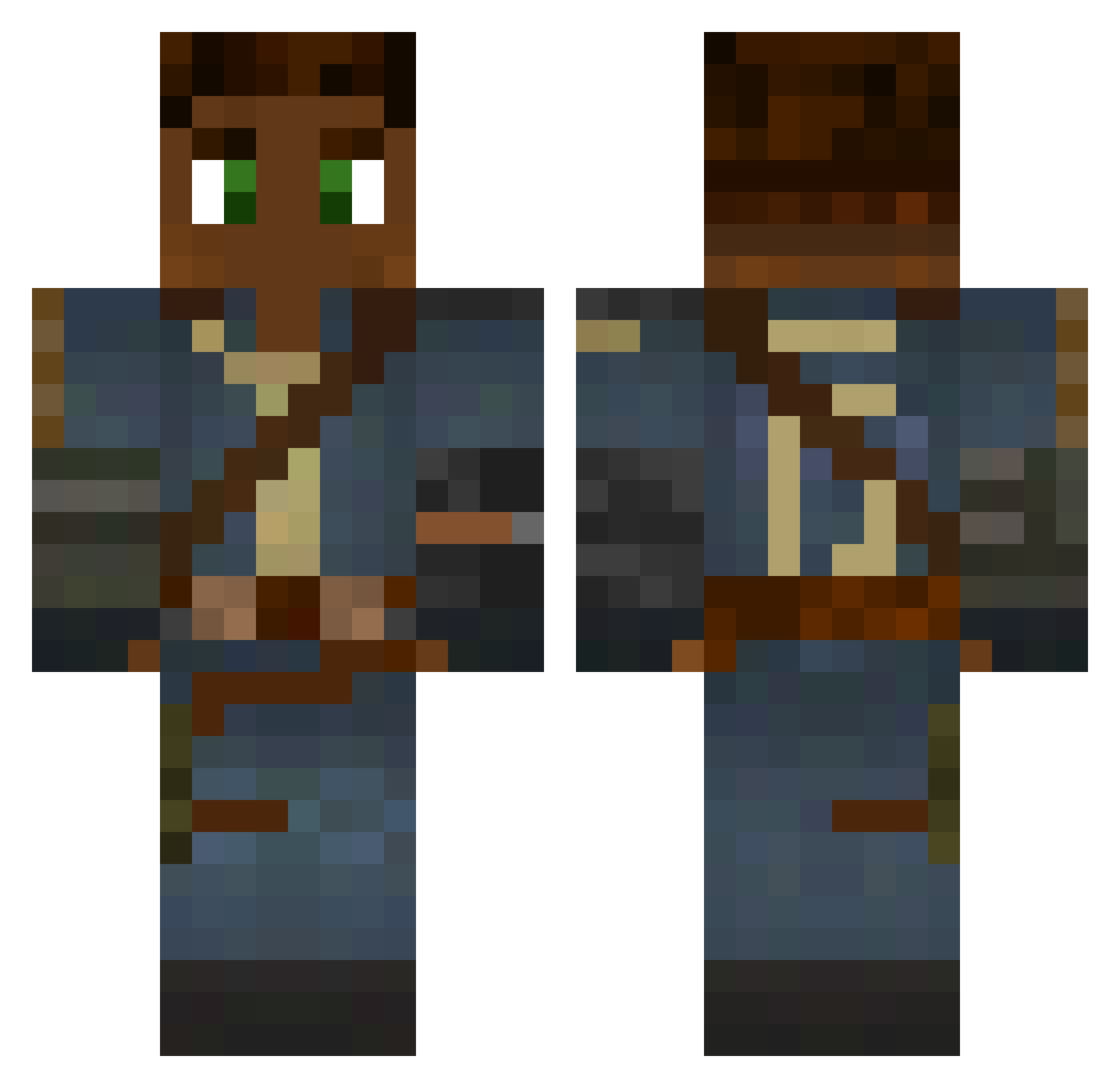 Mintiflex Minecraft skin, front and back view