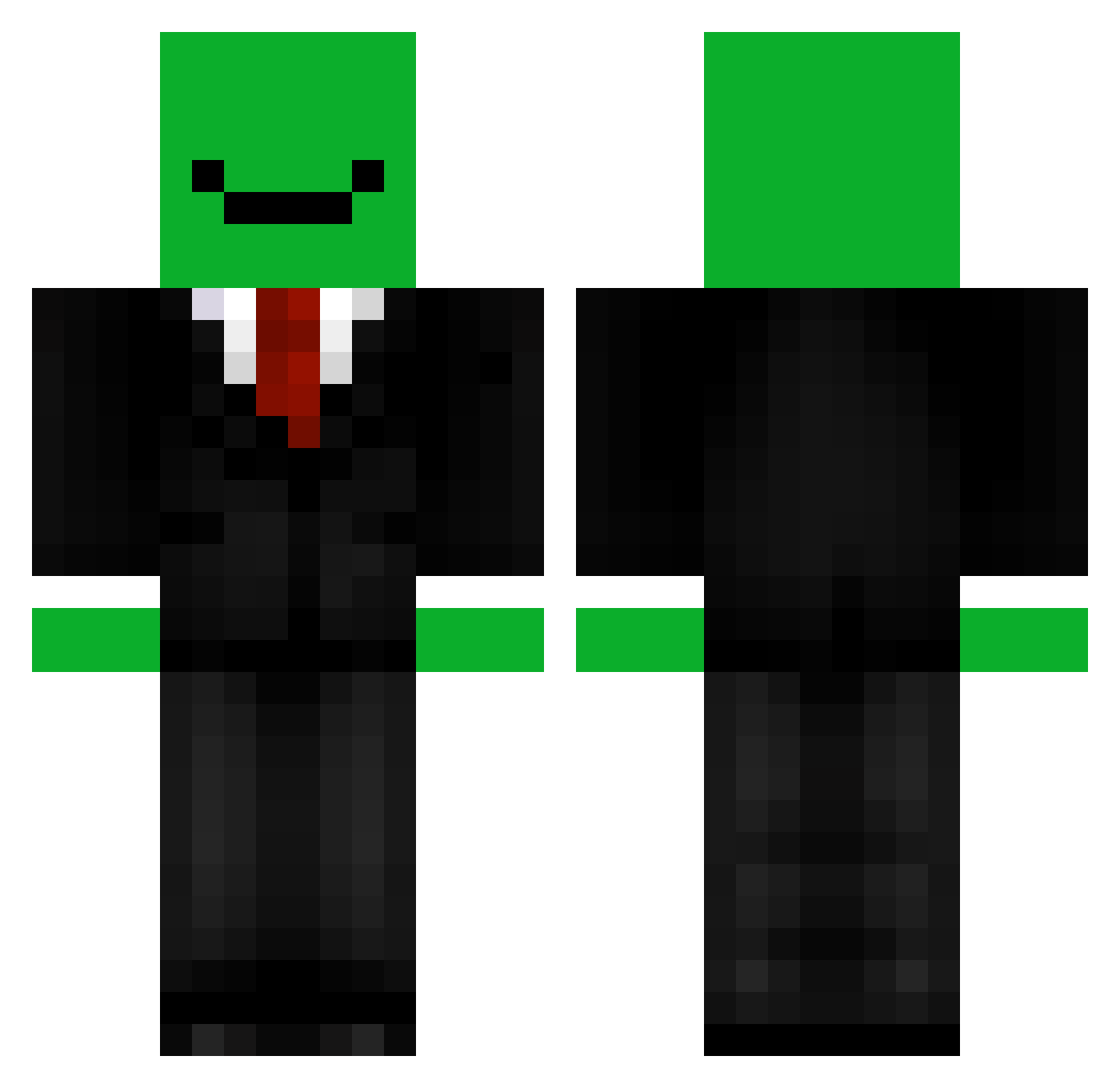 WarpsterMC Minecraft skin, front and back view