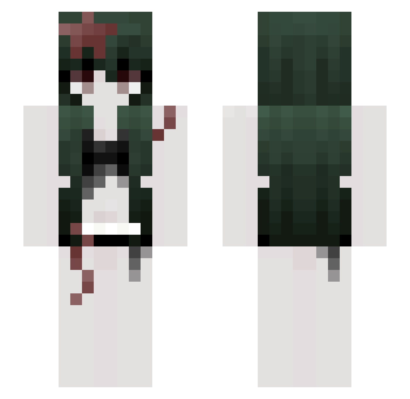 Yuii_i Minecraft skin, front and back view