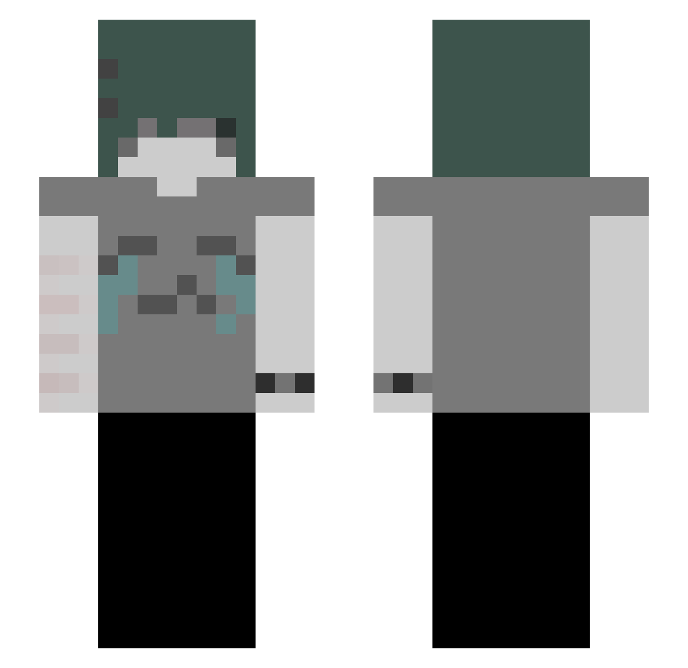 zokf Minecraft skin, front and back view