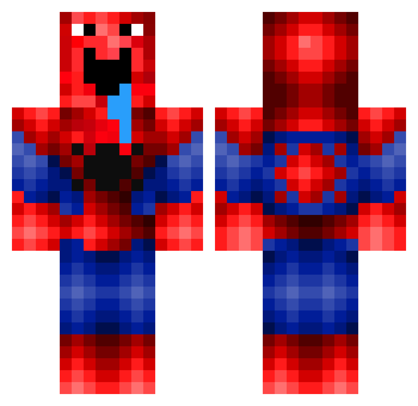 SpoooooderMannen Minecraft skin, front and back view