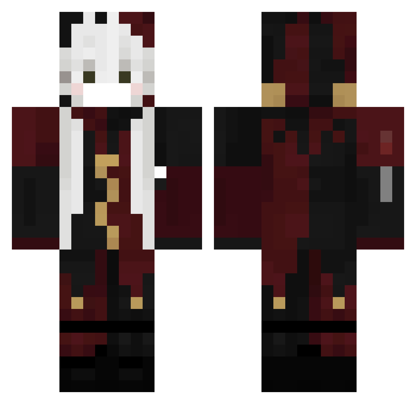 PxstelCat Minecraft skin, front and back view
