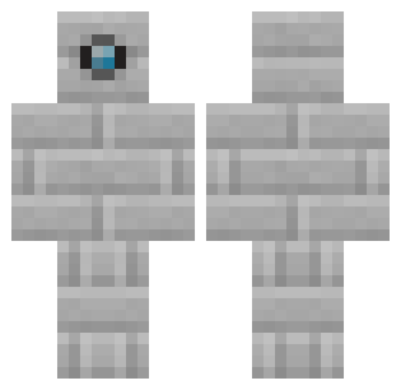 PenguinScythe Minecraft skin, front and back view
