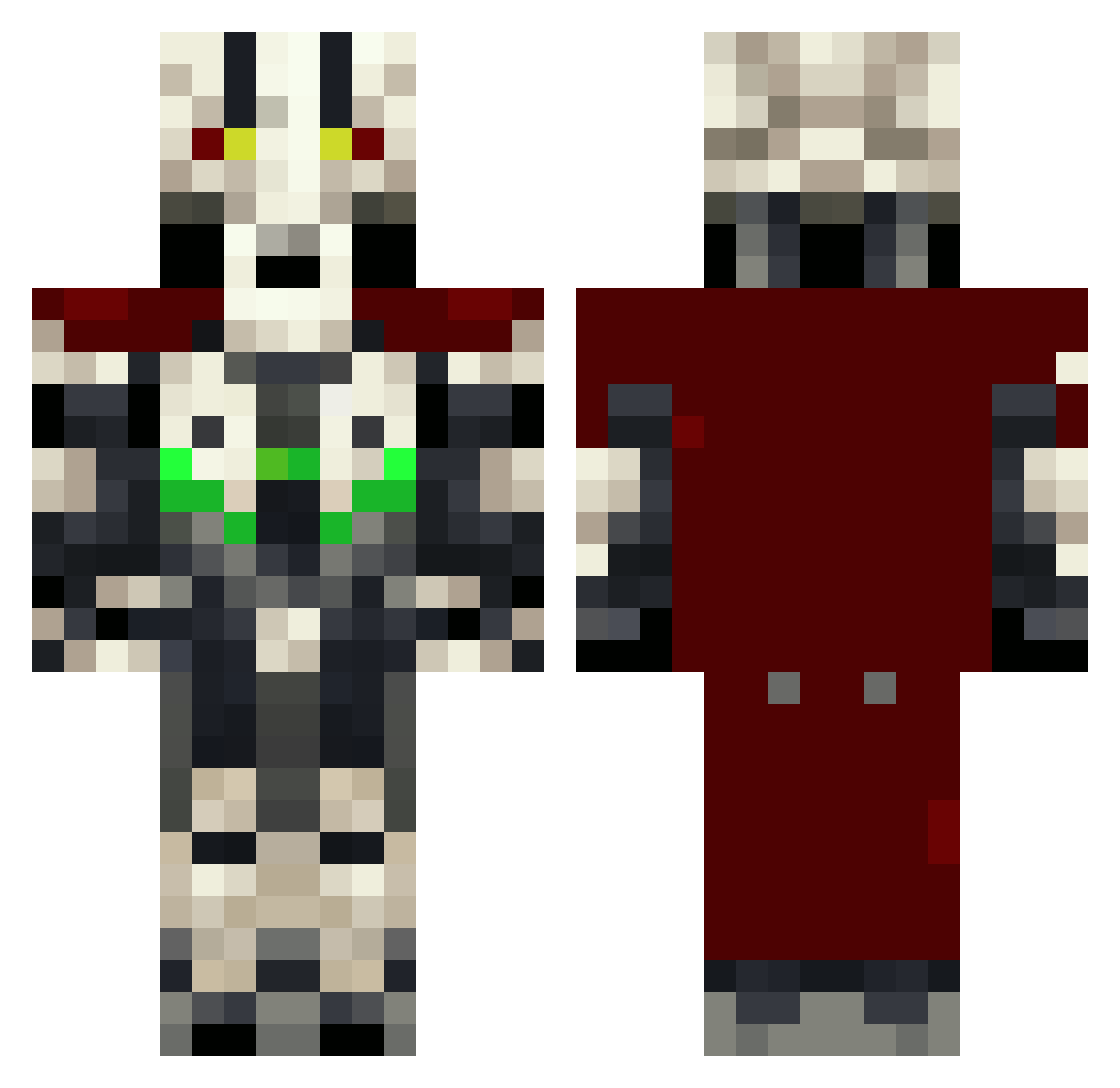 mequetreque Minecraft skin, front and back view
