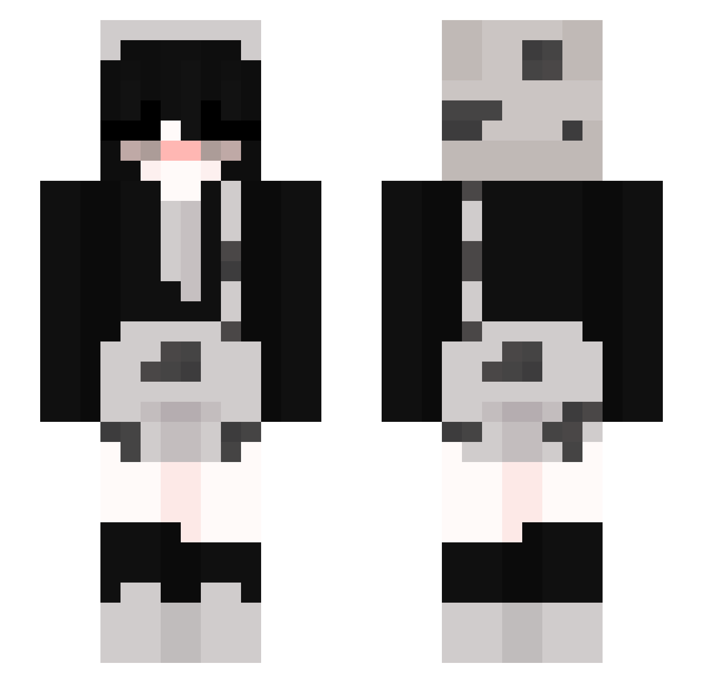 Streaker2 Minecraft skin, front and back view