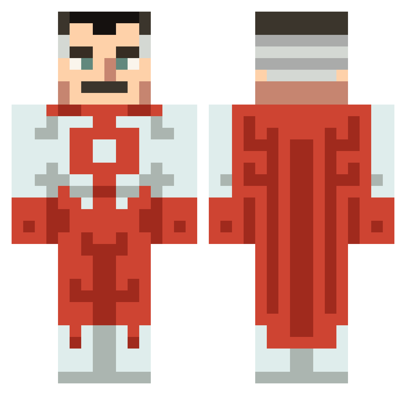 N0CT0 Minecraft skin, front and back view