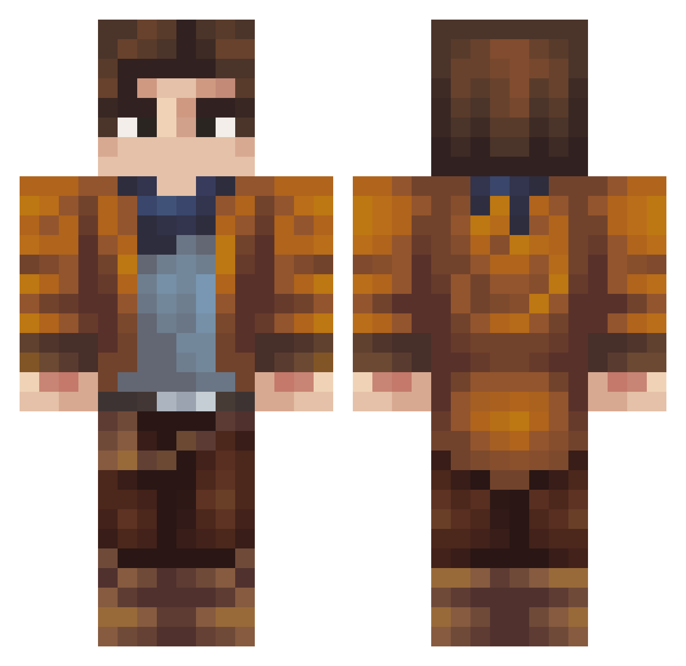 Kontep Minecraft skin, front and back view