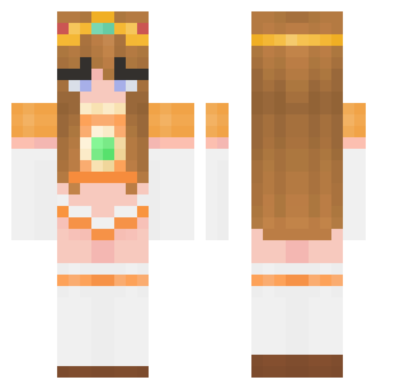 Insufficiencies Minecraft skin, front and back view