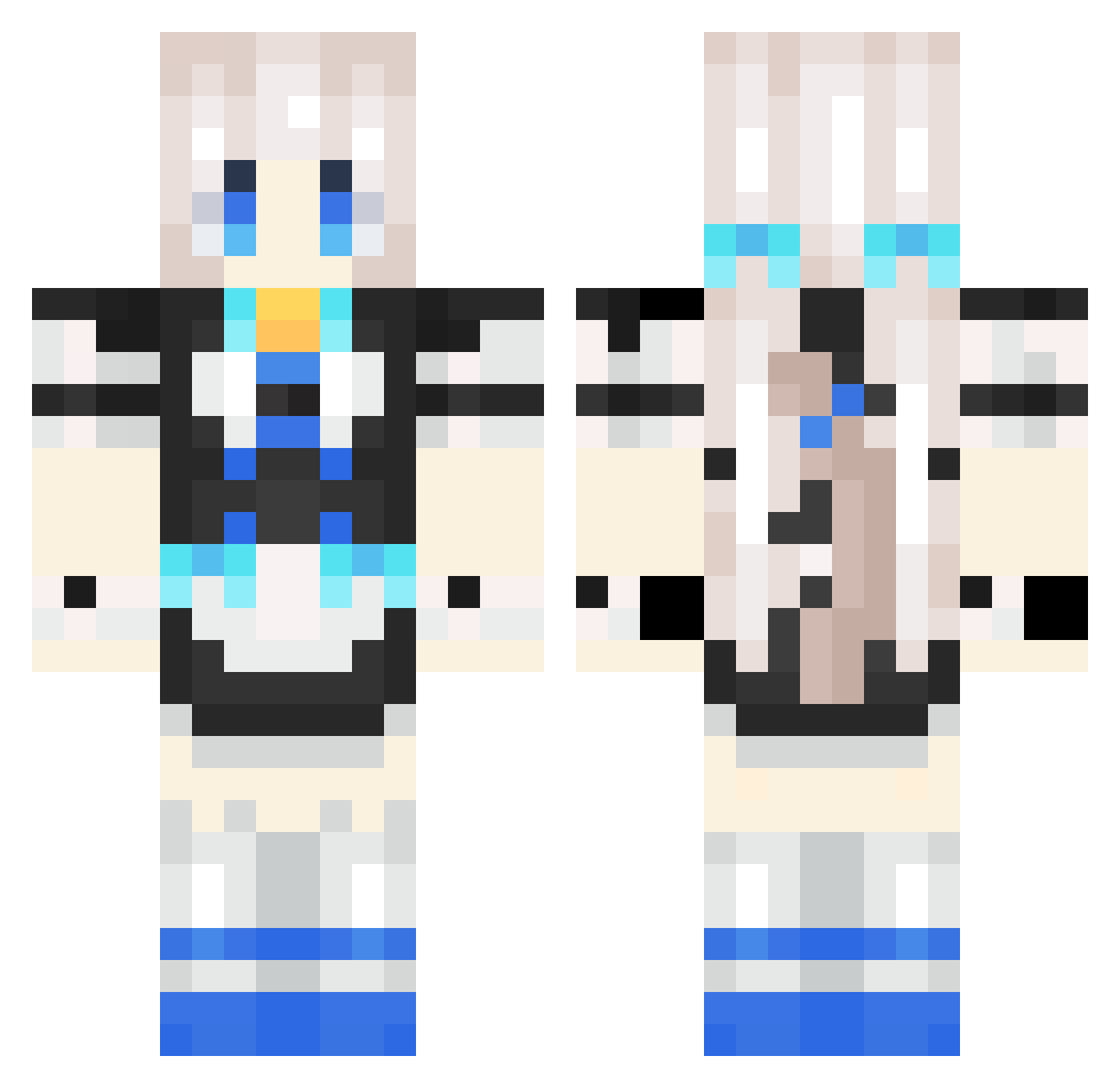 kryzzpy Minecraft skin, front and back view