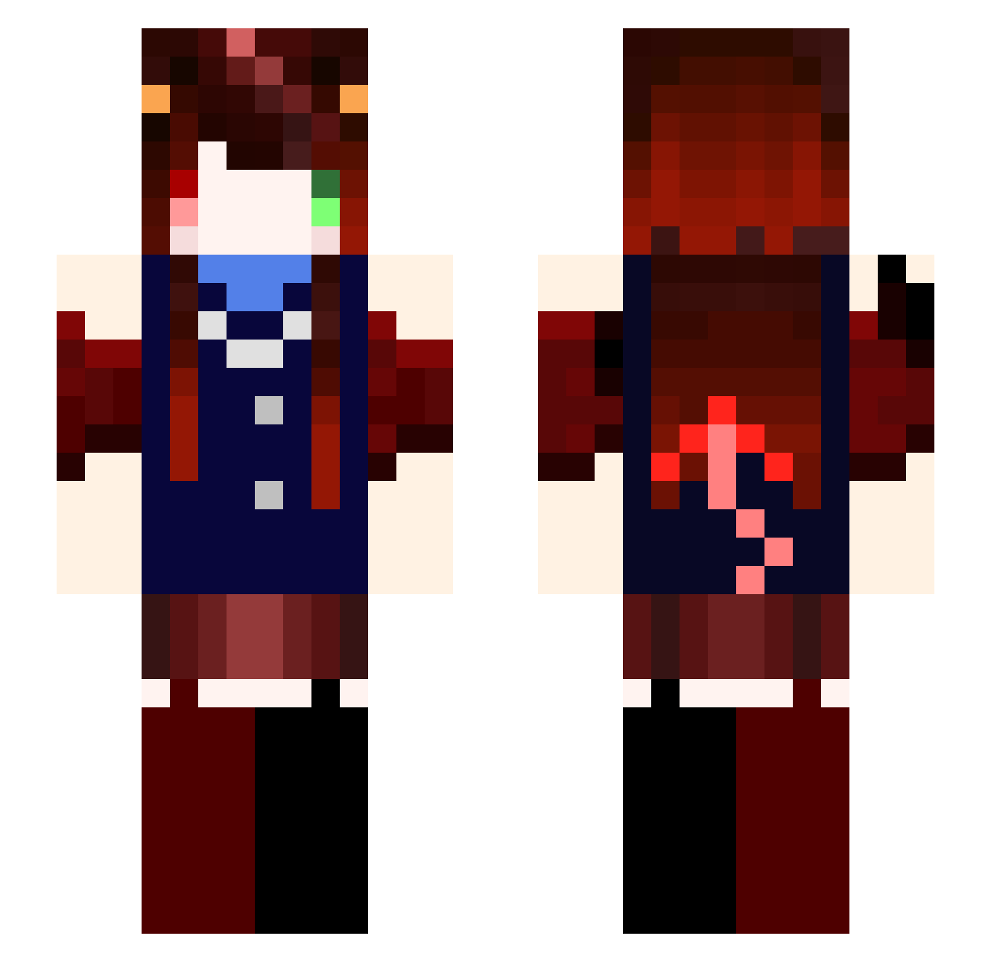 FishCan307 Minecraft skin, front and back view