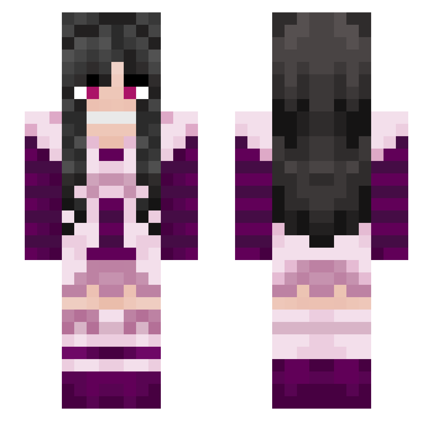 arkanaaa Minecraft skin, front and back view