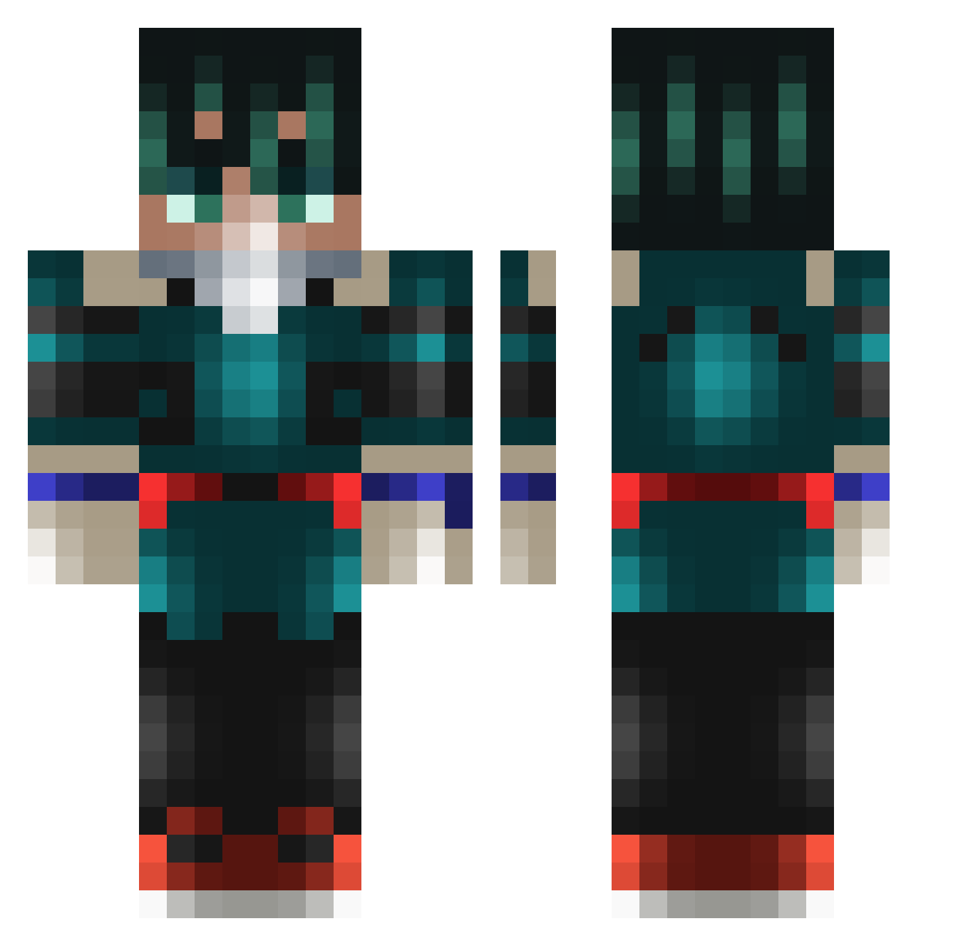 Marvlaks Minecraft skin, front and back view
