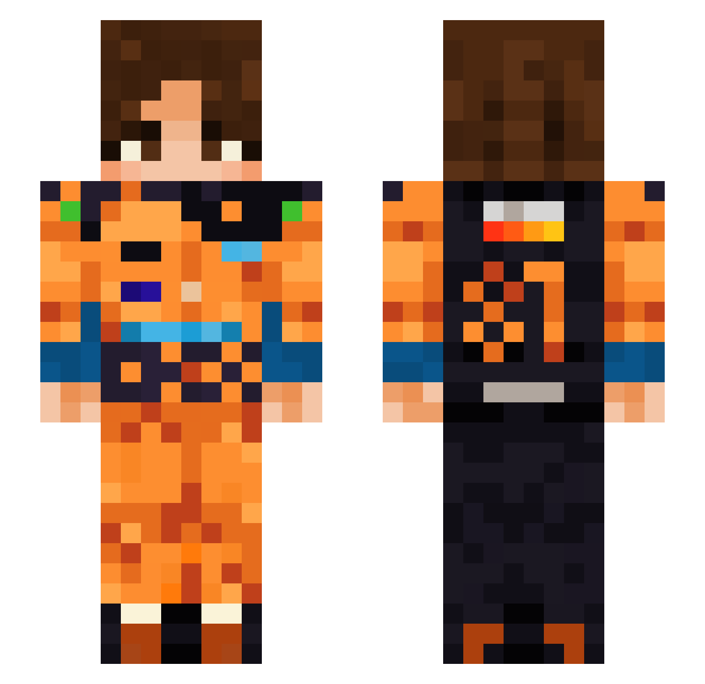 Shiny_Andreos Minecraft skin, front and back view