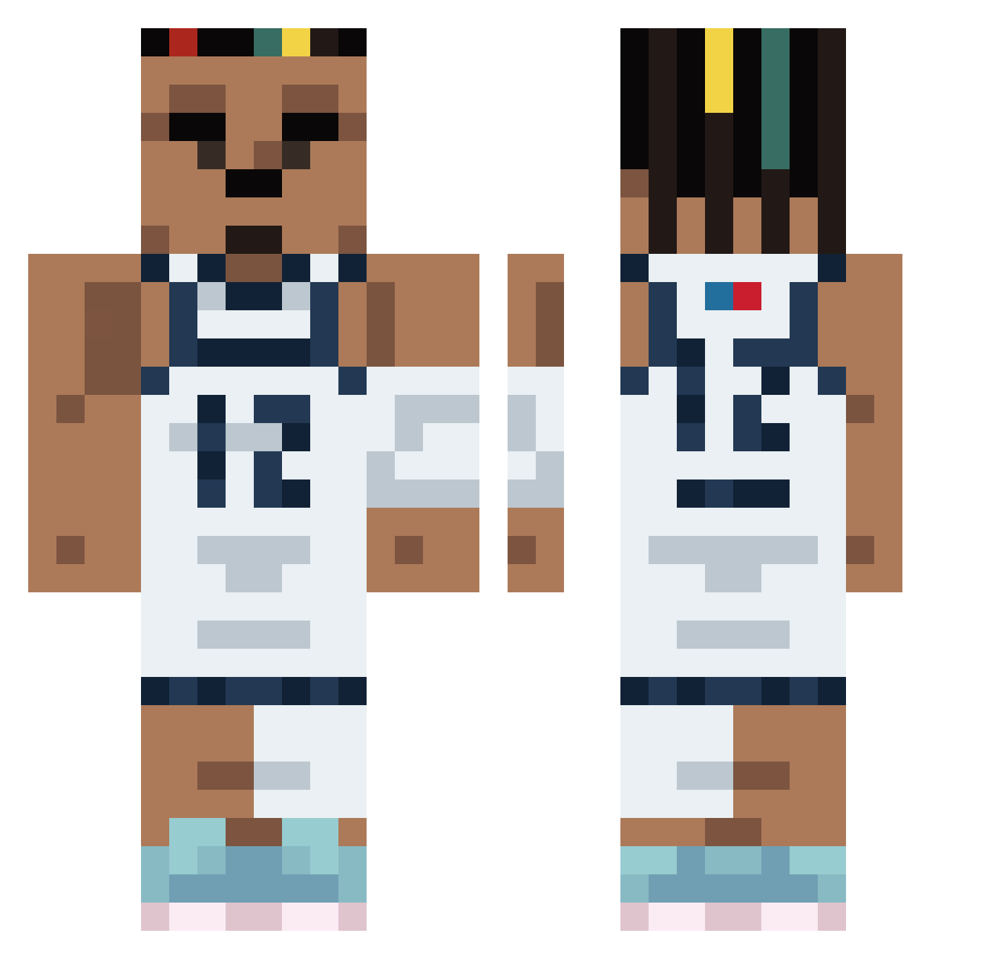 SemaJ200 Minecraft skin, front and back view