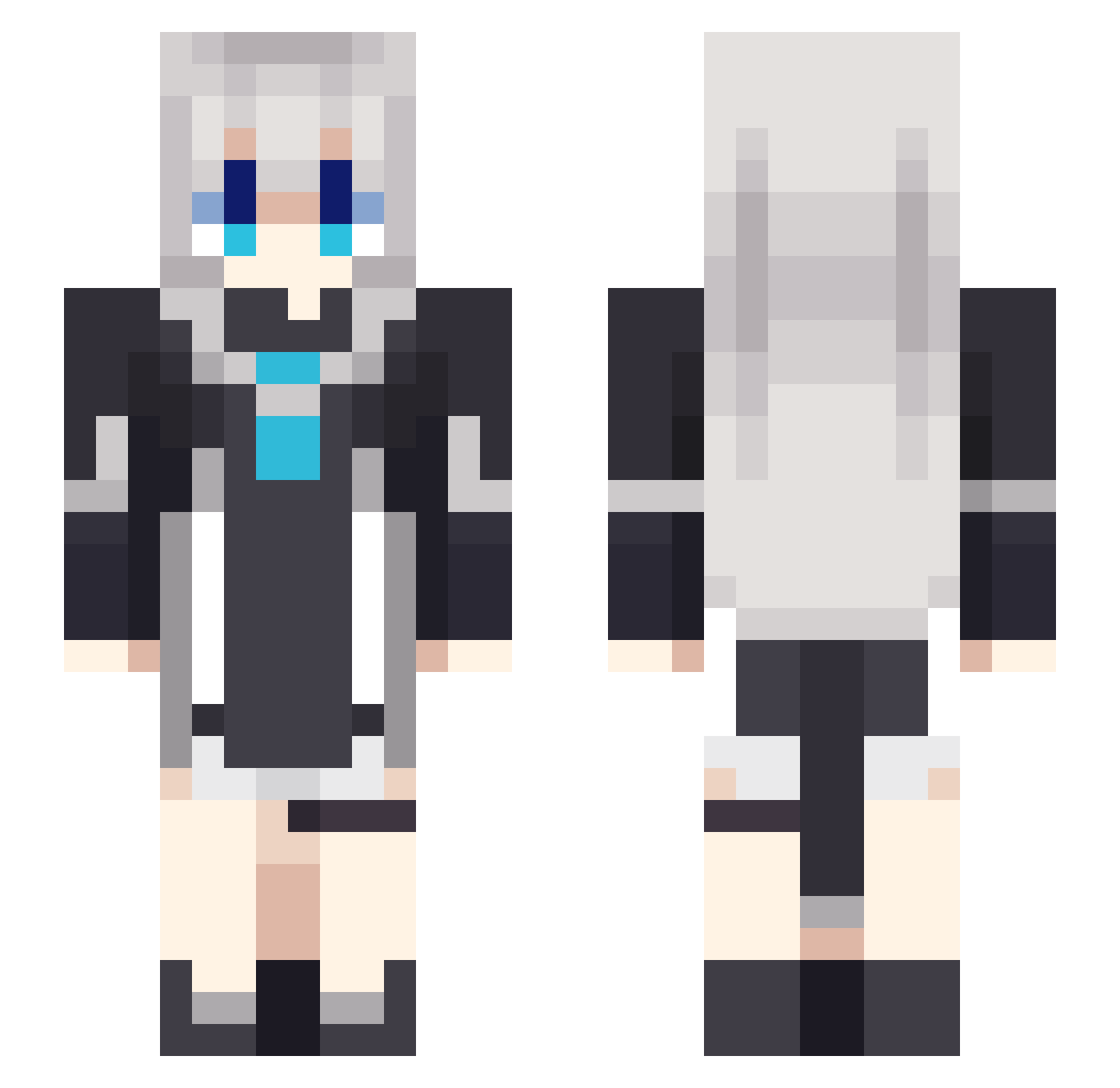 guduji Minecraft skin, front and back view