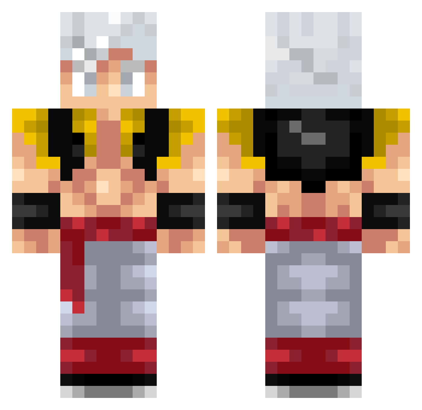 gregfauser Minecraft skin, front and back view