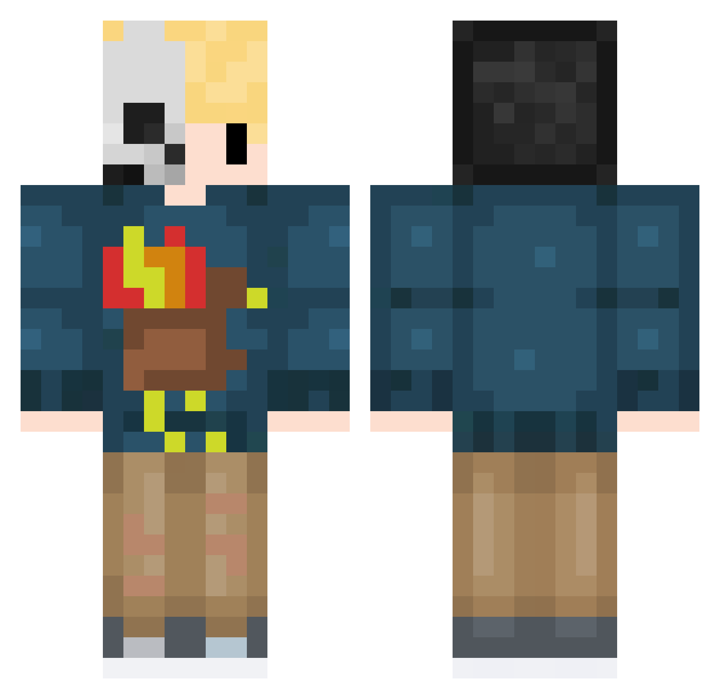 CHERRYBLOSSOMB Minecraft skin, front and back view