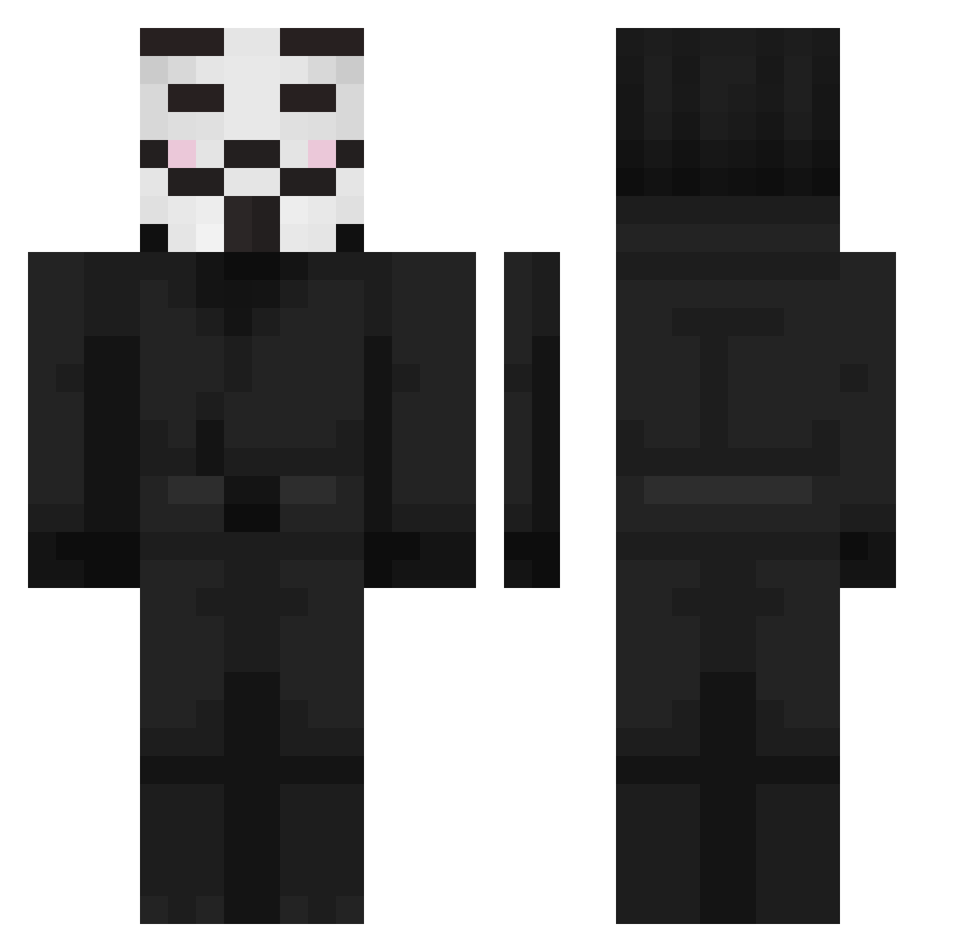 Chas2 Minecraft skin, front and back view