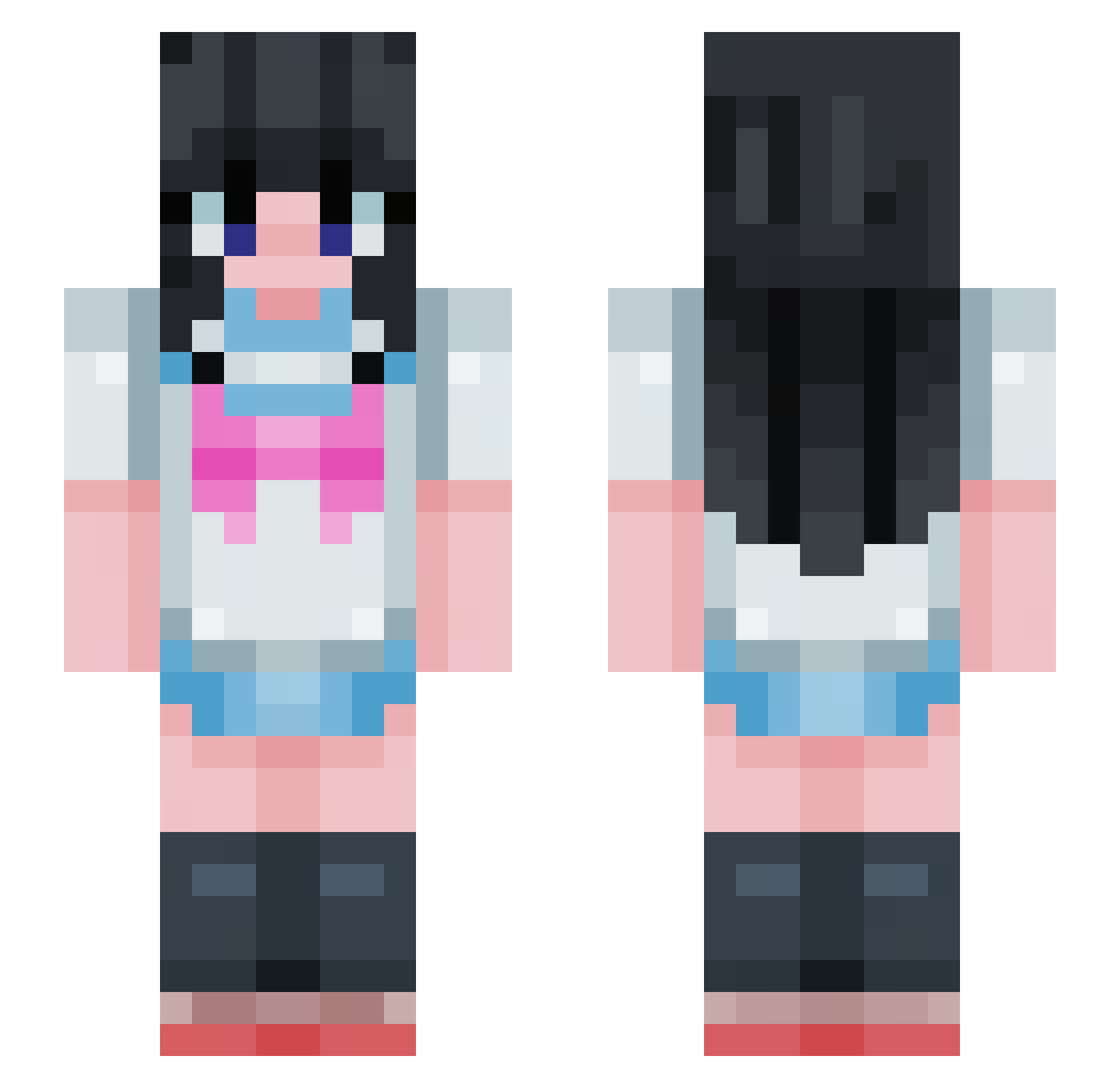 PressTheAttack Minecraft skin, front and back view