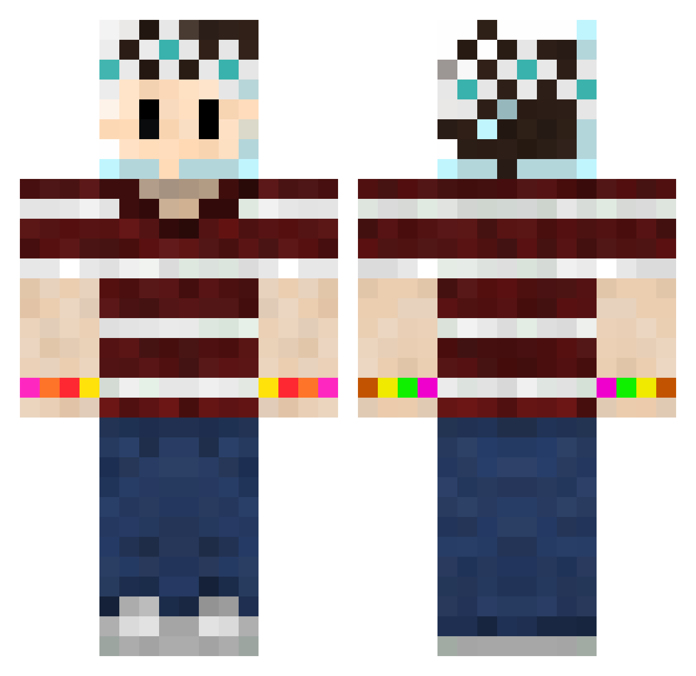 PorkitoOink Minecraft skin, front and back view