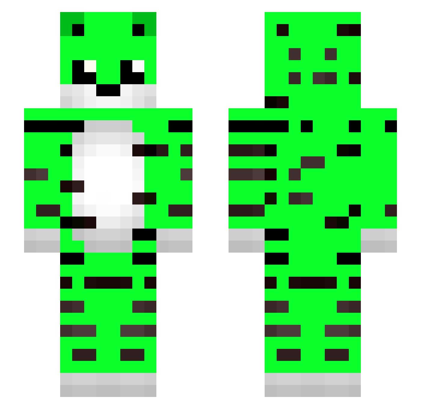 TTWCS Minecraft skin, front and back view