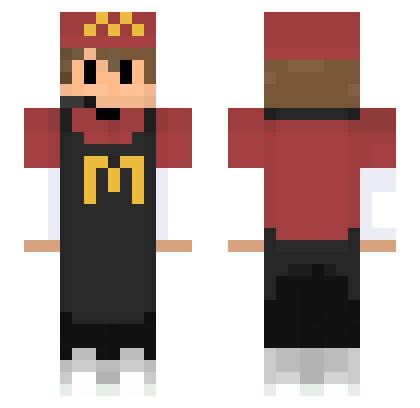 JackBeaGamez Minecraft skin, front and back view