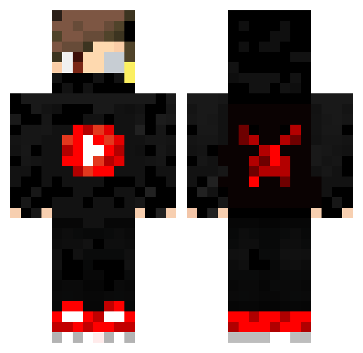 MWJ13 Minecraft skin, front and back view